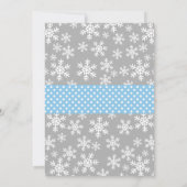 ブルー・アンド・グレー・スノーフレークス・ウィンター・ワンダーランド 招待状 (裏面)