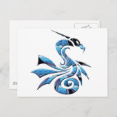 ブルー・アンド・ブラック・ドラゴン ポストカード (正面/裏面)