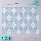 ブルー アーガイル ヴィンテージ ベイビー シャワー 薄葉紙 (クラフト)