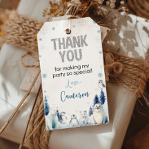 ブルー アークティック アニマルズ ウィンター バースデー サンクス