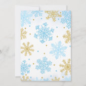 ブルー ア リトル スノーフレーク ベイビー シャワー 招待状 (裏面)