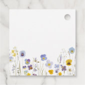 ブルー&イエローの感謝の花のブライズシャワー フェイバータグ (裏面)