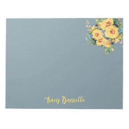 ブルー＆イエローの花束カスタム ノートパッド