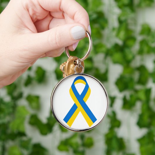 ブルー&イエローウルカニアンリボン キーホルダー (手)