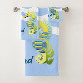 ブルー&イエローシーホース バスタオルセット