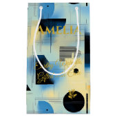 ブルー&イエロージオメモダントリックセレニティアート スモールペーパーバッグ (正面)