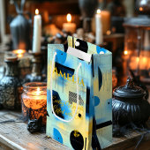 ブルー&イエロージオメモダントリックセレニティアート スモールペーパーバッグ