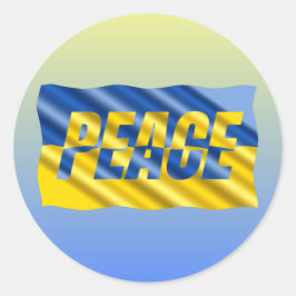 ブルー&イエローハートオンブラックウクリアネインスピレーション ラウンドシール