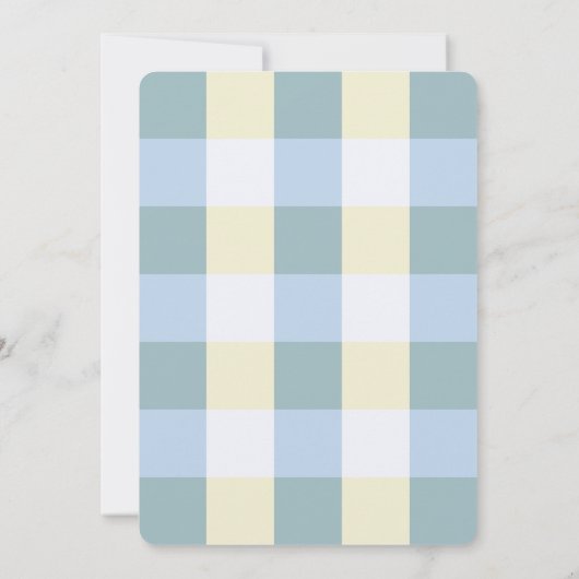 ブルー&イエローパンプキンボーイベビーシャワー招待状 招待状 (裏面)