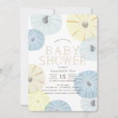 ブルー&イエローパンプキンボーイベビーシャワー招待状 招待状 (正面)