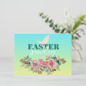 ブルー&イエローフローライースターチャーチ招待状 招待状 (スタンド正面)