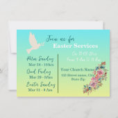 ブルー&イエローフローライースターチャーチ招待状 招待状 (裏面)