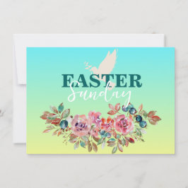 ブルー&イエローフローライースターチャーチ招待状 招待状