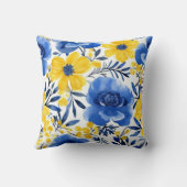 ブルー&イエローフローラドリームピロー クッション (裏面)