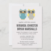 ブルー&イエローフールデザイン結婚式招待状 招待状 (正面)