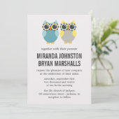 ブルー&イエローフールデザイン結婚式招待状 招待状 (スタンド正面)