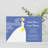 ブルー&イエローブライドブライダルシャワー招待状 招待状 (スタンド正面)