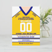 ブルー/イエローホッケージャージー誕生日パーティー 招待状 (スタンド正面)