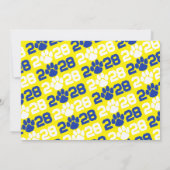 ブルー&イエローポープリント卒業写真招待状 招待状 (裏面)