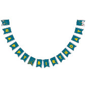 ブルー&イエローマジカルハッピーバースデー バンティングフラッグ (全)