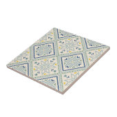 ブルー&イエローモザイクダイヤモンドプリントセラミックタイル タイル (側面)