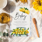 ブルー&イエローレモンベビーイタリアンシャワー 招待状