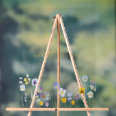 ブルー&イエローワイルドフラワーズブライダルシャワーへようこそ アクリルサイン (ニュートラル)