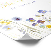 ブルー&イエローワイルドフラワーズブライダルシャワーへようこそ ポスター (角)