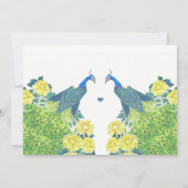 ブルー&イエローヴィンテージピーコック結婚式招待状 招待状 (裏面)