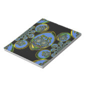 ブルー&イエロー万華鏡のように千変万化するパターンアートプリント ノートパッド (回転)