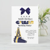 ブルー&イエロー応援誕生日招待状 招待状 (スタンド正面)