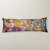 ブルー&イエロー抽象芸術プリント抱き枕 ボディピロー (裏面)