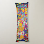 ブルー&イエロー抽象芸術プリント抱き枕 ボディピロー (裏面 (縦))