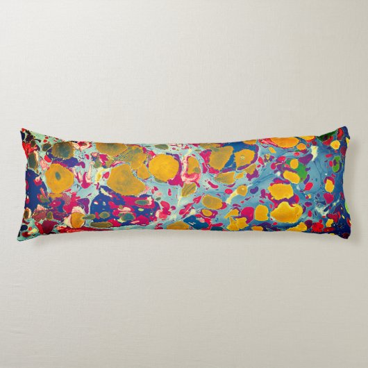 ブルー&イエロー抽象芸術プリント抱き枕 ボディピロー (正面)