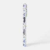 ブルー イエロー グリーン 水彩画 野の花 パターン iPhoneケース (右側面)