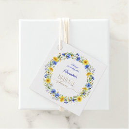 ブルー イエロー ラベンダー ワイルドフラワー リース フェイバータグ