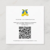 ブルー イエロー レモン 地中海 ウェディング 詳細 スクエア名刺 (裏面)