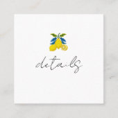 ブルー イエロー レモン 地中海 ウェディング 詳細 スクエア名刺 (正面)