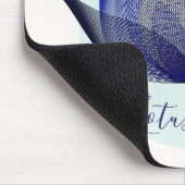 ブルー イエロー ロータス フラワー アート エレガント ユニーク ヨガ マウスパッド (コーナー)