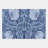 ブルー・ウィリアム・モリスモノトーンの ラッピングペーパーシート (正面2)