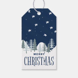 ブルー ウィンター ホリデー メリー クリスマス ギフト タグ