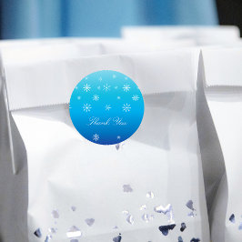 ブルー ウィンター ワンダーランド スノーフレーク ベイビー サンクス ラウンドシール