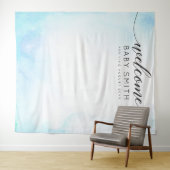 ブルー ウェルカム ベイビー シャワー 背景 タペストリー (インサイチュ(横))