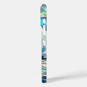 ブルー・ウェーブ ステンドグラス iPhoneケース 海のデザイン Case-Mate iPhoneケース (裏面 / 左)
