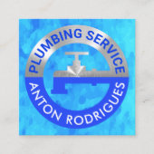 ブルー・ウォーターの銀水栓パイグランジプライン スクエア名刺 (正面)