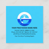 ブルー・ウォーターの銀水栓パイグランジプライン スクエア名刺 (裏面)