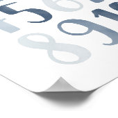 ブルー ウォーターカラー ナンバーズ 教育 ぬりえ ポスター (角)