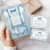 ブルー ウォーターカラー リトルマン ベビーシャワー 招待状