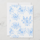 ブルー ウォーターカラー ヴィンテージ ウェディング 招待状 (裏面)