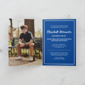 ブルー エッジー アブストラクト ティアード フォト 卒業 招待状 (内部)